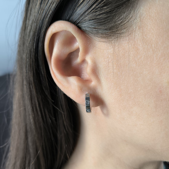 Silver earrings with Phianites 0.12ct