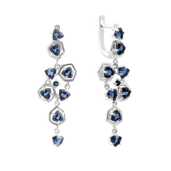 Срібні сережки з сапфіром nano 3.155ct