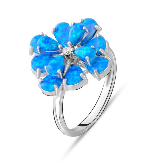 Silver ring with an opal