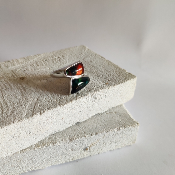Серебряное кольцо с аммолитом 9.286ct