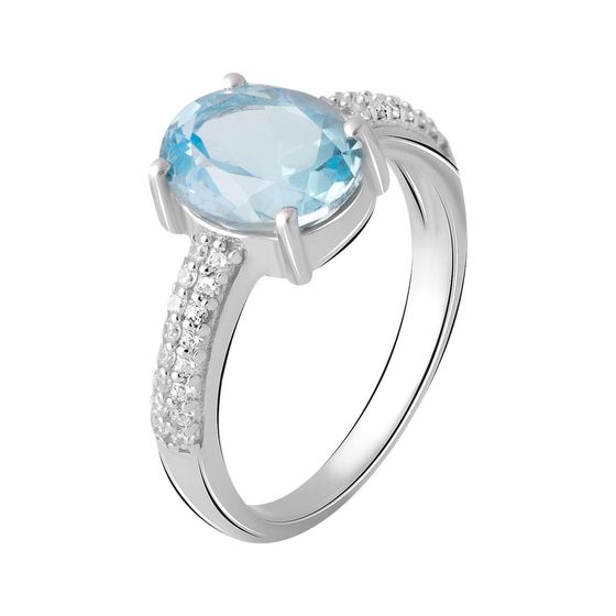 Silver ring with a 3.385-carat topaz