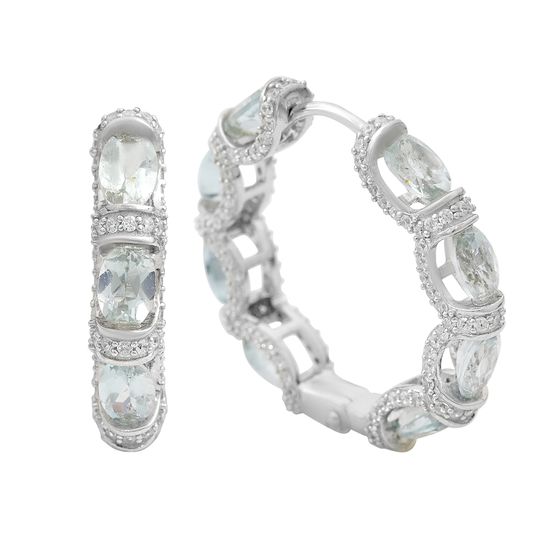 Silver earrings with 11.8ct topaz and cubic zirconia