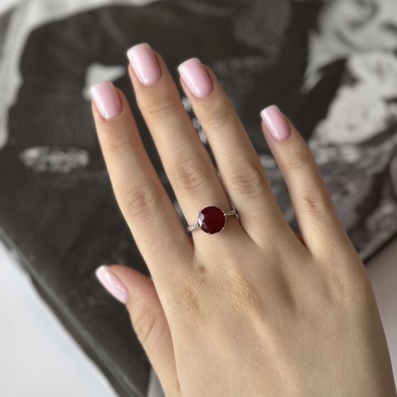 Срібна каблучка з рубіном 5.322ct