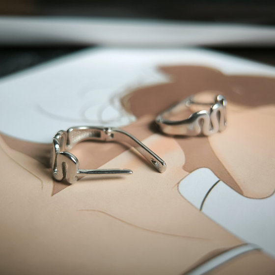Silver earrings without stones
