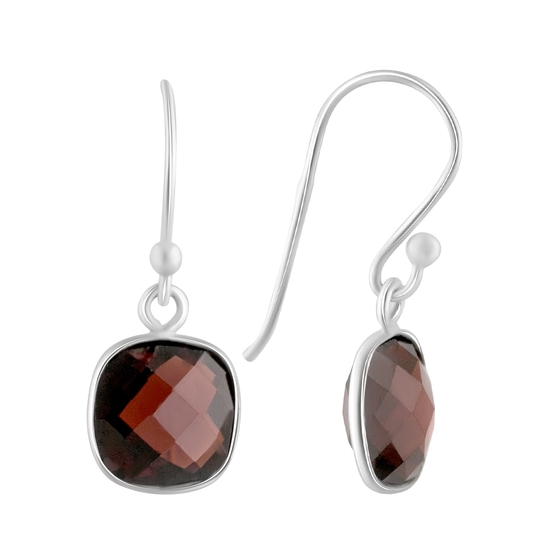 Silver earrings with garnet