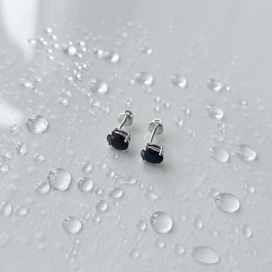 Серебряные серьги с сапфиром 3.192ct