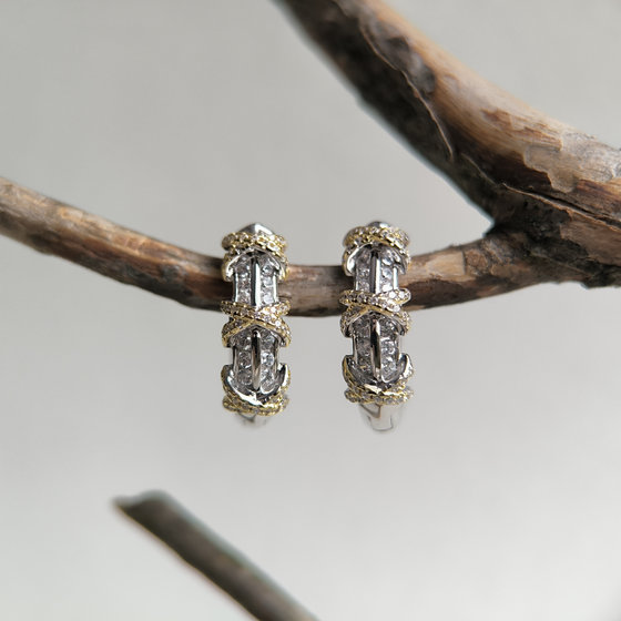 Silver Earrings with Fianites