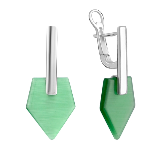 12.5ct silver cat's eye earrings