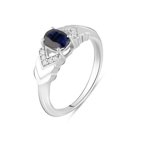 Silver ring with sapphire 1.058ct