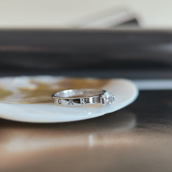 Silver ring with cubic zirconia