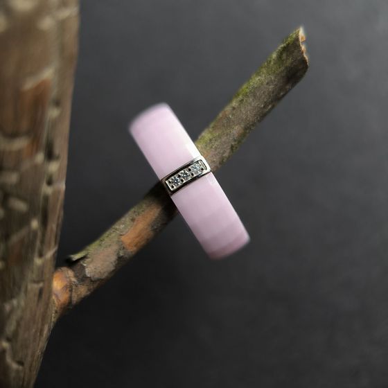 Silver ring with ceramics