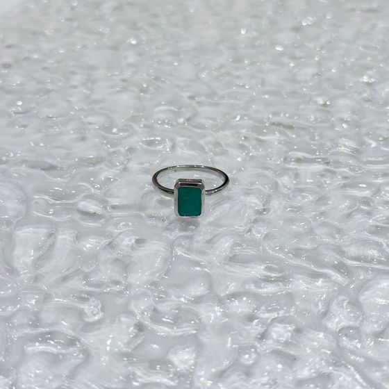 Silver ring with emerald