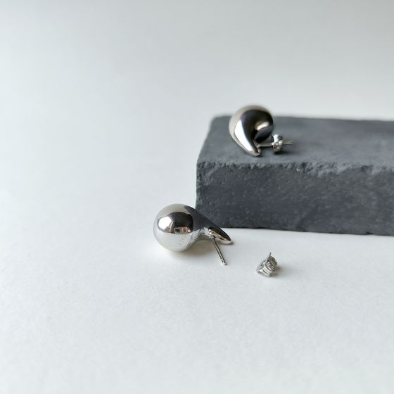 Silver earrings without stones