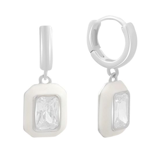 Silver earrings with phianites, semallu
