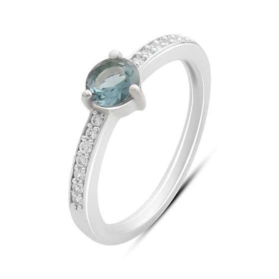 Серебряное кольцо с топазом Лондон Блю 0.556ct