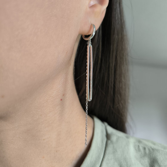Silver earrings without stones