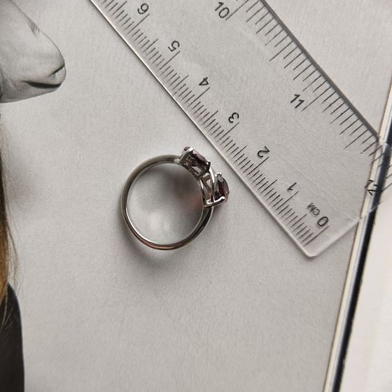 Silver ring with garnet