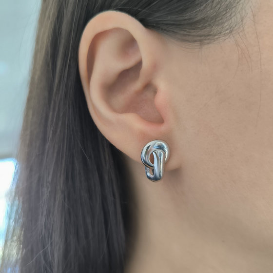Silver earrings without stones