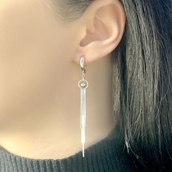 Silver earrings without stones