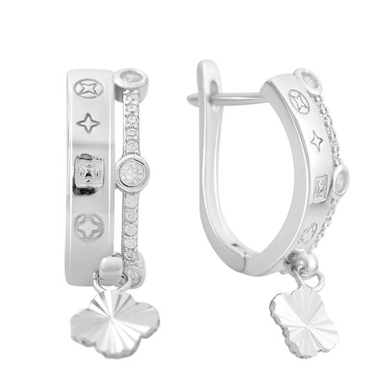 Silver Earrings with Fianites