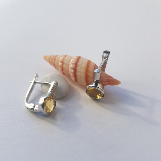 Серебряные серьги с цитрином nano 2.14ct