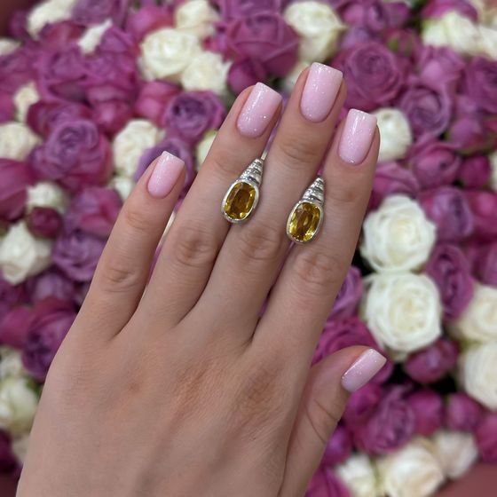 Срібні сережки з цитрином nano 5.625ct