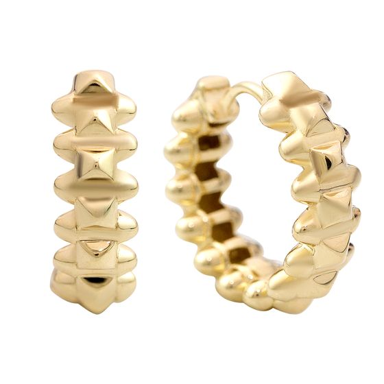 Gold earrings without stones