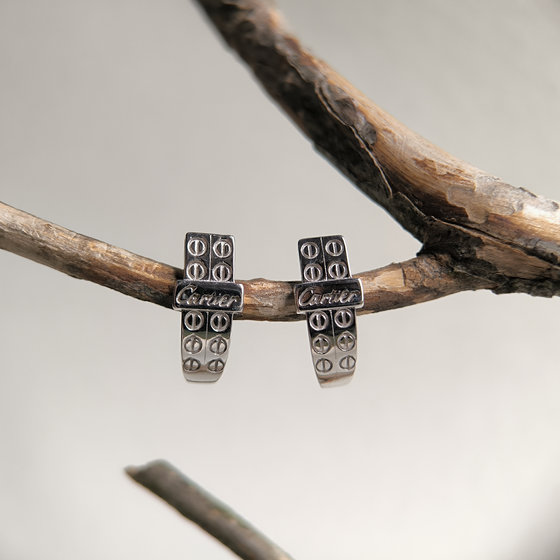 Silver earrings without stones