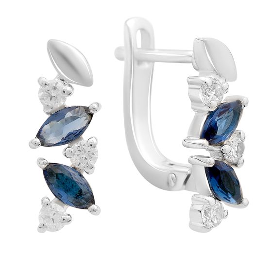 Silver earrings with nano sapphire 1.45ct