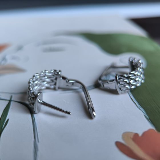 Silver earrings without stones