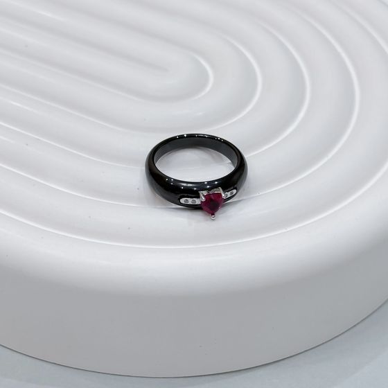 Silver ring with ceramics