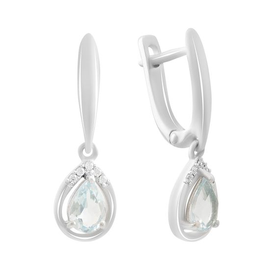 Серебряные серьги с топазом 1.777ct