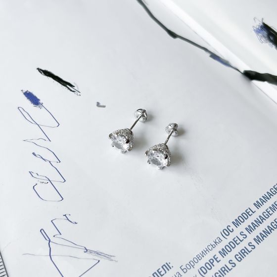 Silver Earrings with Fianites