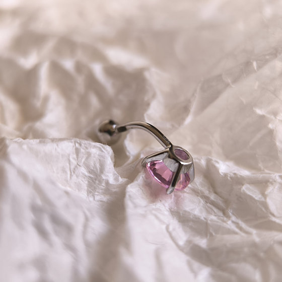 Silver piercing with cubic zirconia