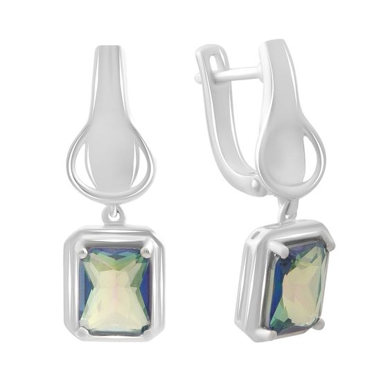 Срібні сережки з містик топазом 3.175ct
