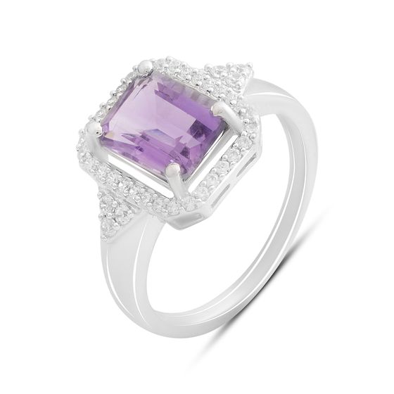 Silver ring with amethyst