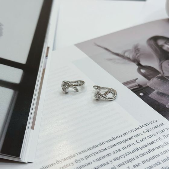 Silver Earrings with Fianites