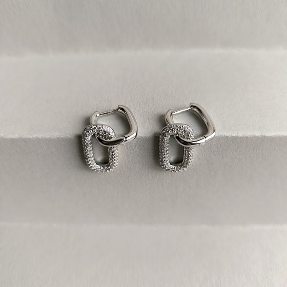 Silver Earrings with Fianites