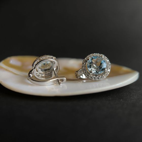 Срібні сережки з топазом 5.441ct