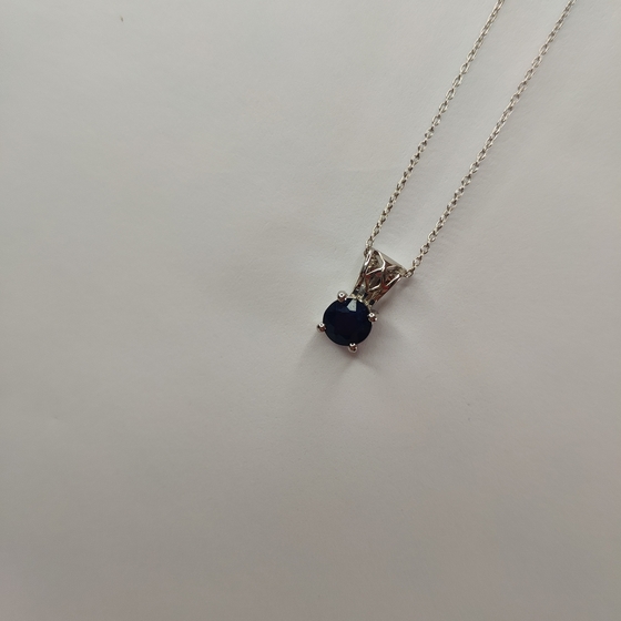 Срібне кольє з сапфіром 1.036ct