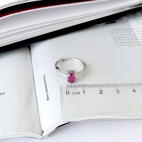 Срібна каблучка з рубіном 1.01ct