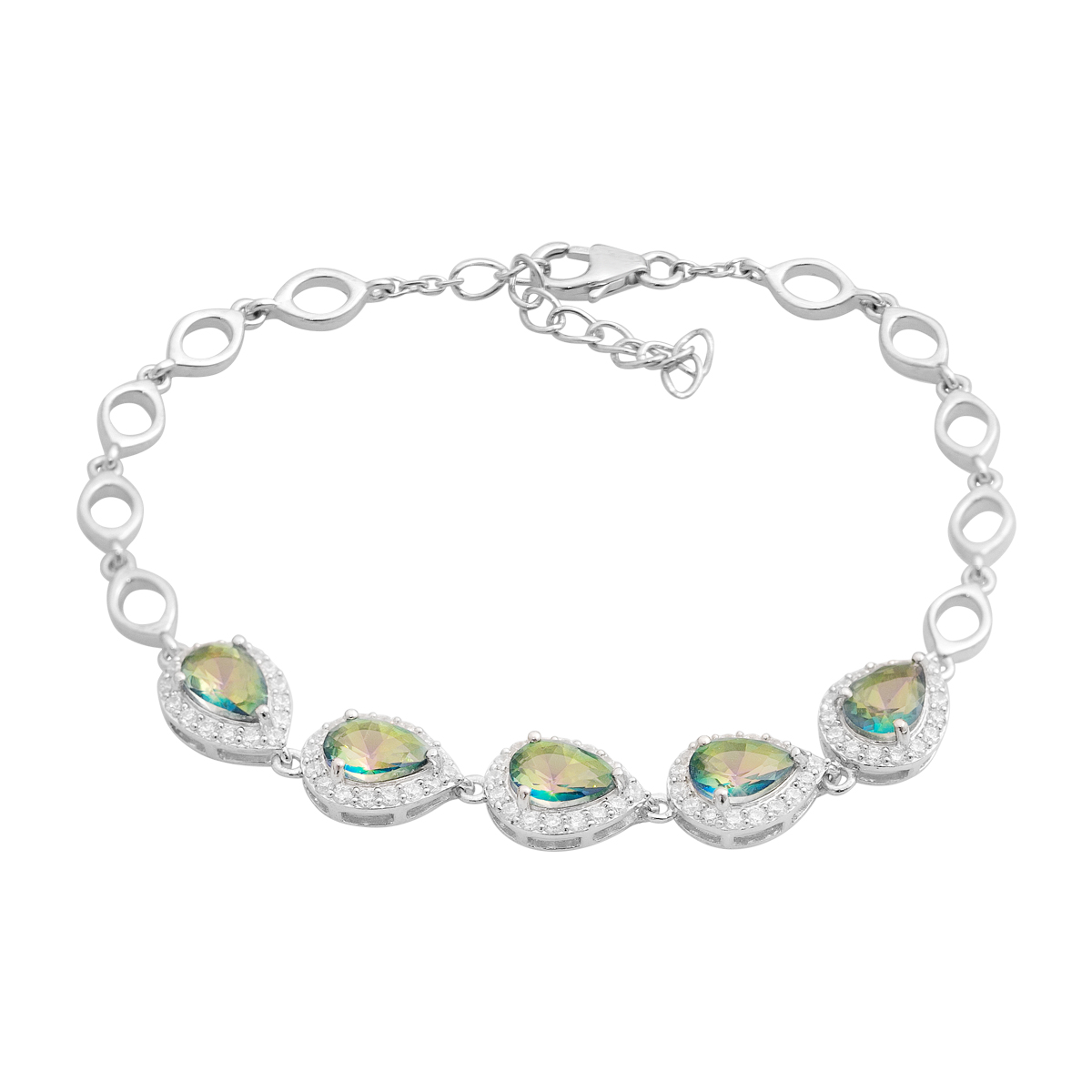 Silver bracelet with mystic topaz 4.008ct