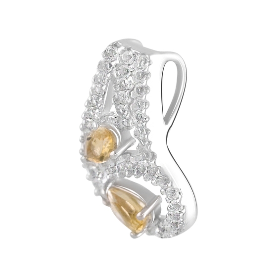 Серебряная подвеска с цитрином 0.68ct, топазом белым