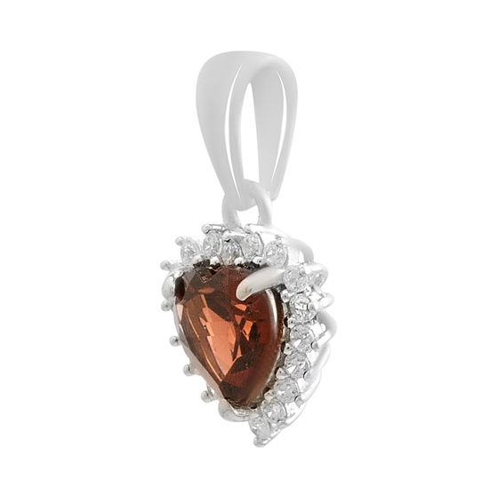 Silver pendant with a 1.144-carat garnet