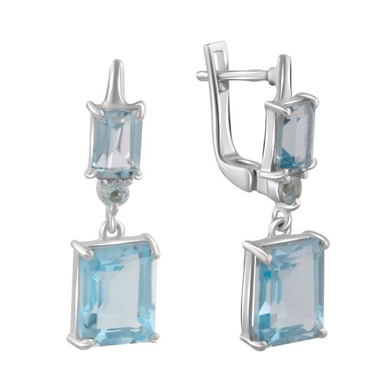 Silver Earrings with Topaz (10.706 ct)