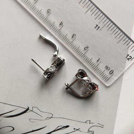 Silver earrings with garnet 4.9ct