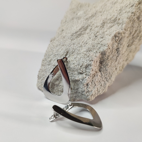 Silver earrings without stones