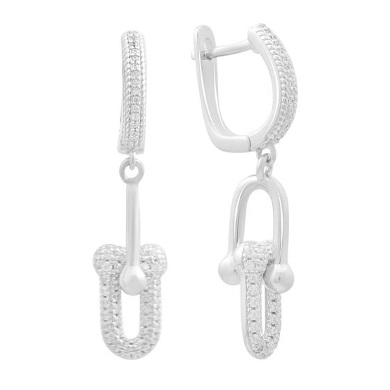Silver Earrings with Fianites