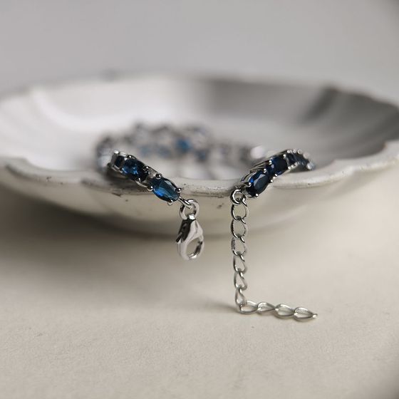 Срібний браслет із сапфіром nano 5.738ct