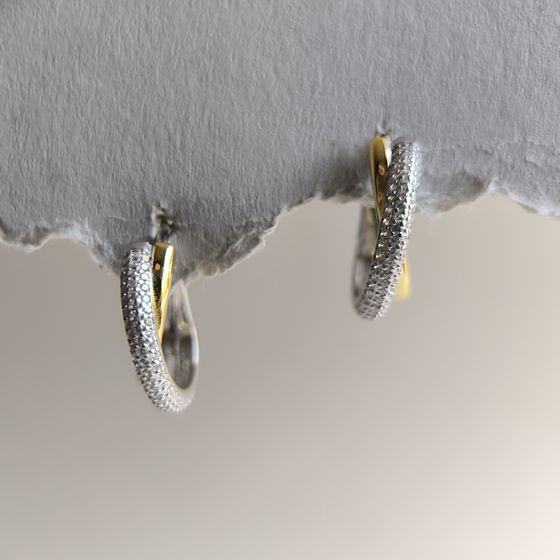 Silver Earrings with Fianites